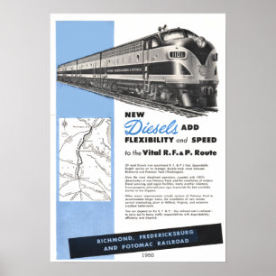 Poster Diesels ferroviaires pour la route Vital R.F. & P.