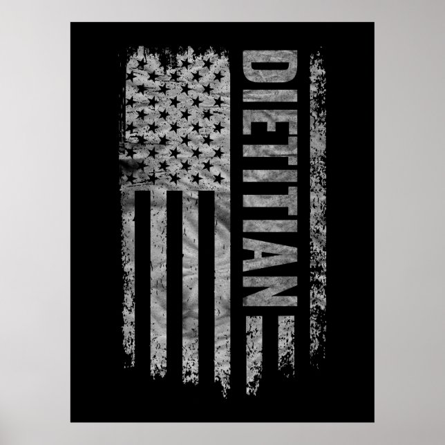 Poster Dietitian USA Flag Distressed design (Devant)