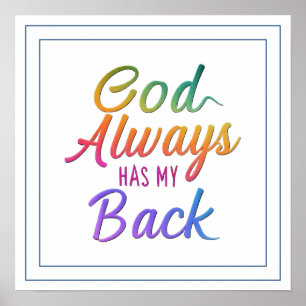 Poster Dieu a toujours mon dos Protection Divine