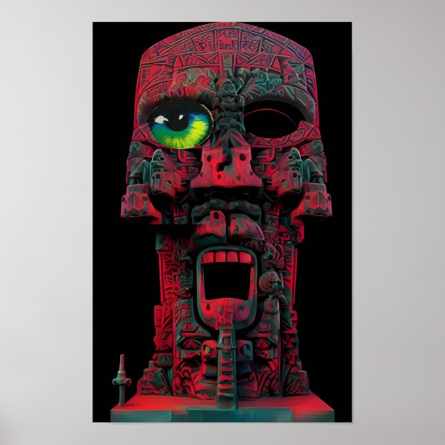 Poster Dieu à un oeil Ken Gage Imaginaire Tiki (Devant)
