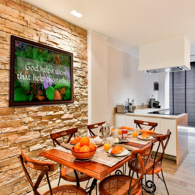 Poster Dieu aide ceux qui se servent de l'affiche de sage (Créateur téléchargé)