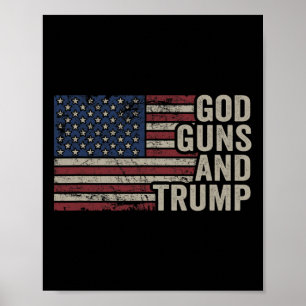 Poster Dieu Armes Et Trump - Pro Dieu Arme Drôle Républic