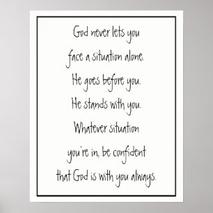 Poster Dieu Avec Vous Toujours Jamais Seul Inspirant