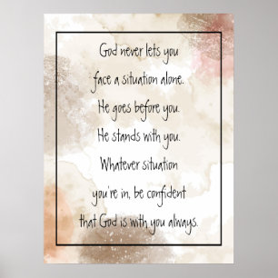 Poster Dieu Avec Vous Toujours Jamais Seul Inspirant