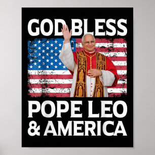 Poster Dieu Béni Le Pape Léon Et L'Amérique Nous Le Pape