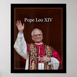 Poster Dieu Béni Pape Leo Xiv 1