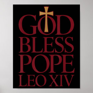 Poster Dieu Béni Pape Leo Xiv Nouveau Pape Ville du Vatic