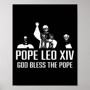 Poster Dieu Béni Pape Leo Xiv Portrait