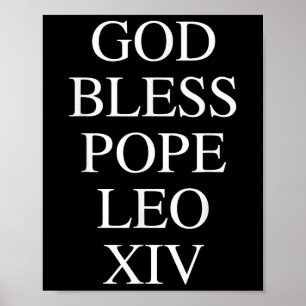 Poster Dieu Béni Pape Leo Xiv Religieux Église Catholique