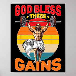 Poster Dieu Bénit Ces Gains Musculation -