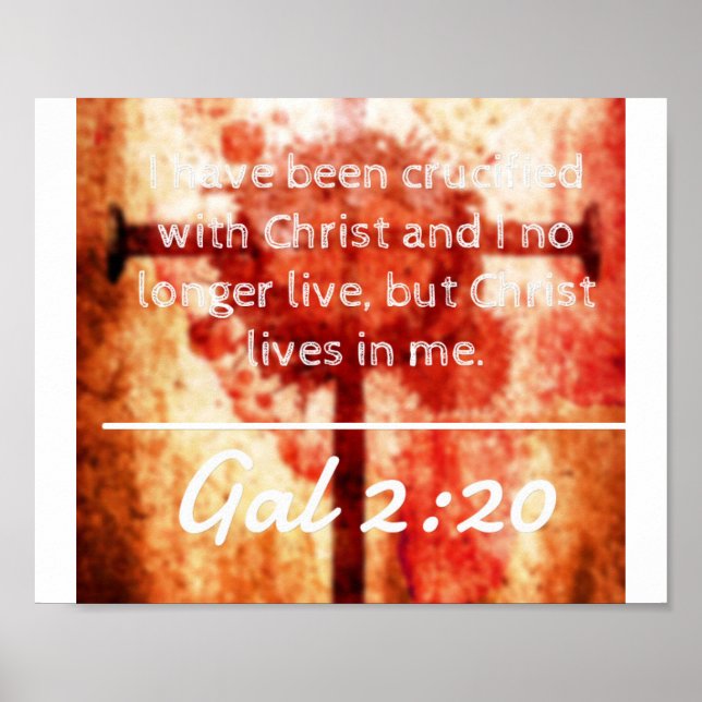 Poster Dieu Cite : Gal 2:20 — "Christ vit en moi" (Devant)