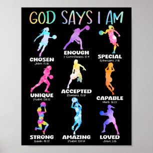 Poster Dieu dit que je suis chrétien Filles Adolescents E