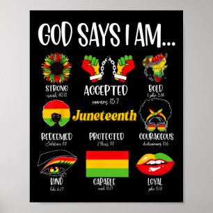 Poster Dieu Dit Que Je Suis Christian Melanin Black Histo
