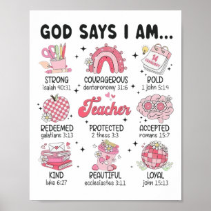 Poster Dieu Dit Que Je Suis Enseignant Valentine Bible Ch
