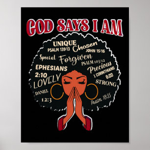 Poster Dieu dit que je suis femme afro-africaine nubienne