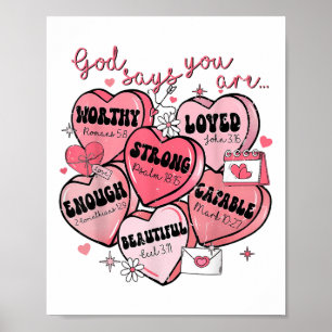 Poster Dieu Dit Que Vous Êtes Candy Coeur Valentines Fill
