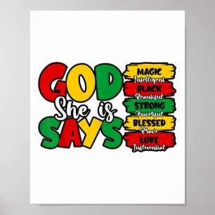 Poster Dieu Dit Qu'Elle Est Bible Verse JunetDix Black Li