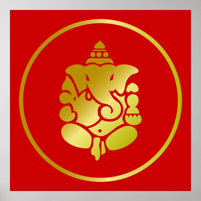 Poster Dieu d'or Ganesha (Devant)