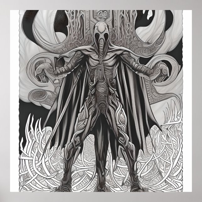 Poster Dieu du Dragon auto-colorant (Devant)