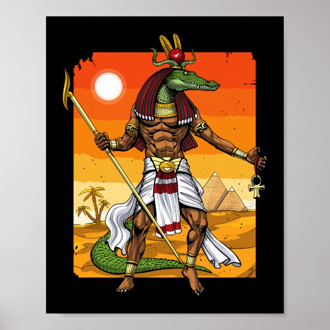 Poster Dieu égyptien antique Sobek (Devant)