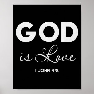 Poster Dieu est amour 1 Jean 4_8 Verset biblique chrétien