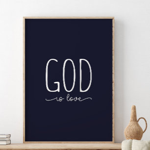 Poster Dieu est amour, Bible verse art