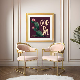 Poster DIEU EST AMOUR Cadeau d'encouragement chrétien