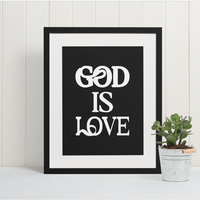 Poster Dieu est amour" La typographie de la foi artistiqu (Créateur téléchargé)