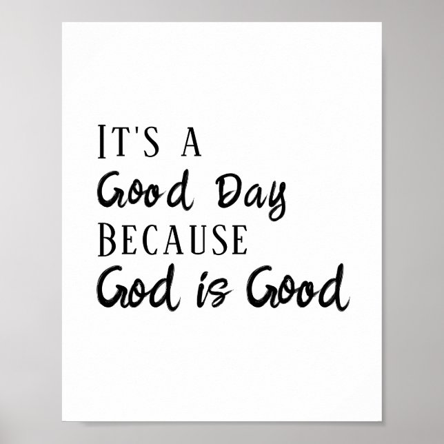 Poster Dieu est bonne Bible Citation Inspiration (Devant)