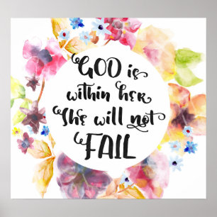 Poster Dieu est chez elle qu'elle n'échouera pas la copie