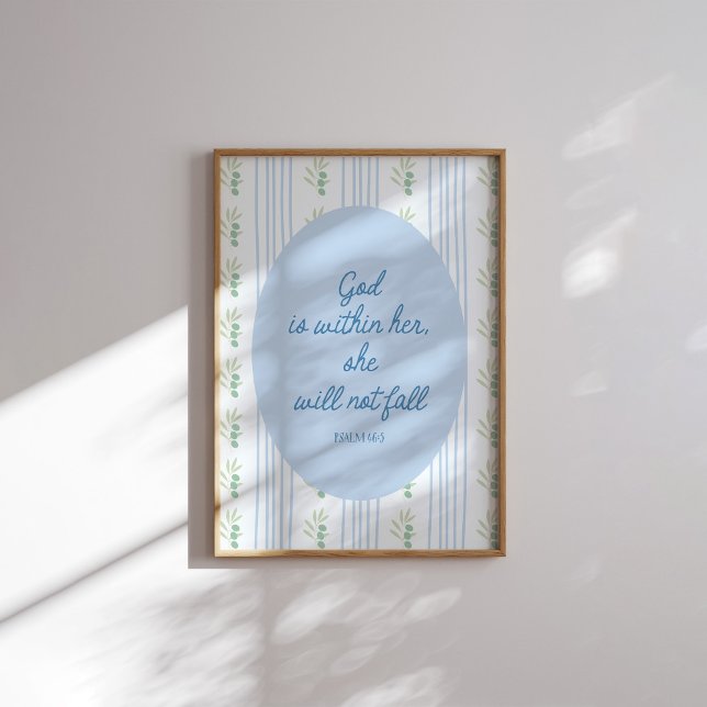Poster Dieu Est En Elle, Elle Ne Tombera Pas Toile (Créateur téléchargé)