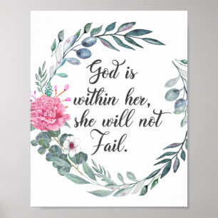 Poster Dieu est en elle, elle n'échouera pas.