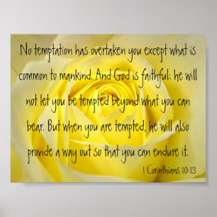Poster Dieu est fidèle verset biblique 1 Corinthiens 10:1