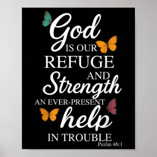 Poster Dieu est notre refuge verset biblique Psaume 46_1