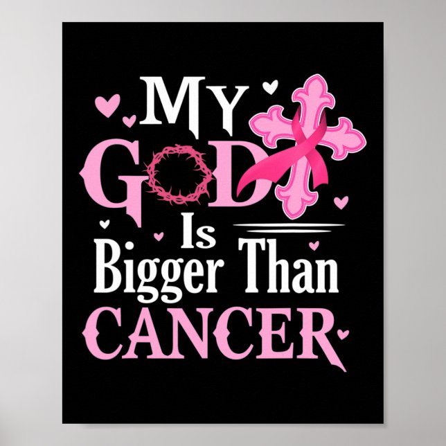 Poster Dieu Est Plus Grand Que Le Cancer Sensibilisation  (Devant)