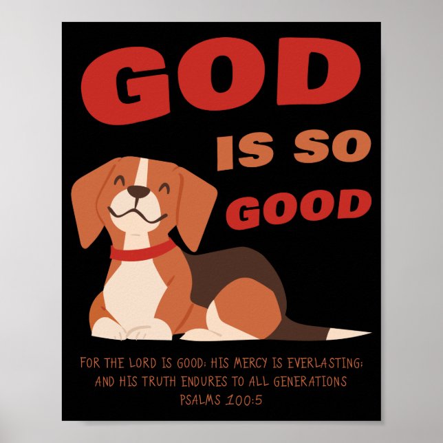 Poster Dieu est si bon Enfants & Femmes Chiot Foi chrétie (Devant)