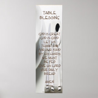 Poster Dieu est une grande prière de table