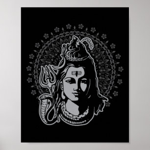 Poster Dieu hindou Lord Shiva Mahadeva Trident Hindouisme