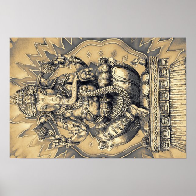 Poster dieu hindou or Ganesh (Devant)