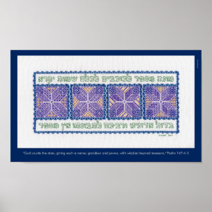 Poster "Dieu le 147:4 de psaume compte étoiles" - 5,