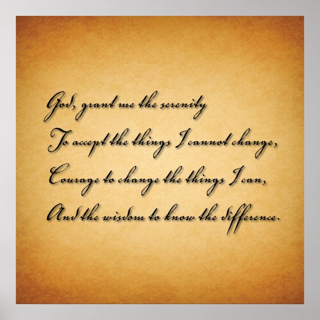 Poster Dieu me donne la sérénité (Devant)