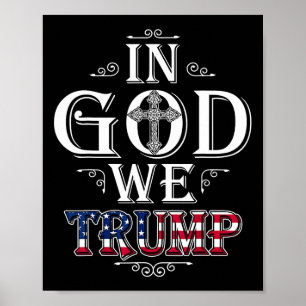 Poster Dieu nous Trump Drapeau américain 2024 Christie pa