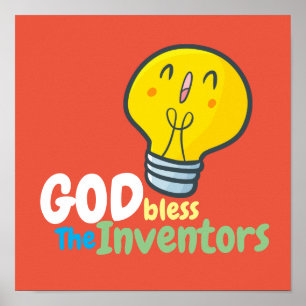 Poster Dieu personnalisable bénit les inventeurs