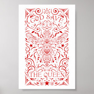 Poster dieu sauve la reine abeille