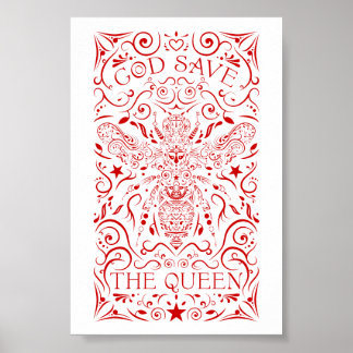 Poster dieu sauve la reine abeille