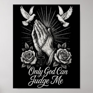 Poster Dieu seul peut me juger prière mains Doses Chicano