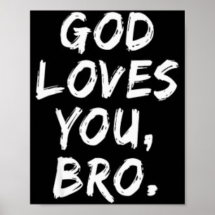 Poster Dieu T'aime Frère Chrétien Croyant Foi Religion