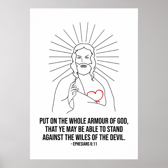 Poster Dieu Vous Bénisse Et Vous Sauve. Mets Sur L'Armure (Devant)