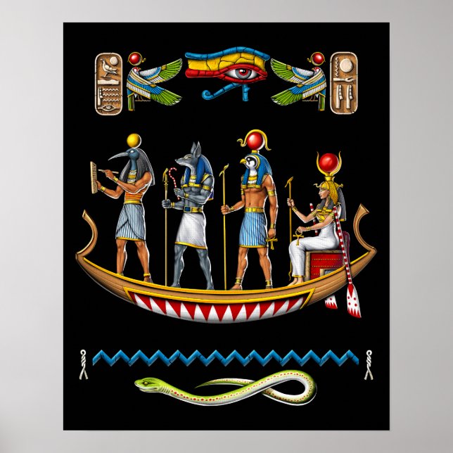 Poster Dieux de la mythologie égyptienne antique (Devant)