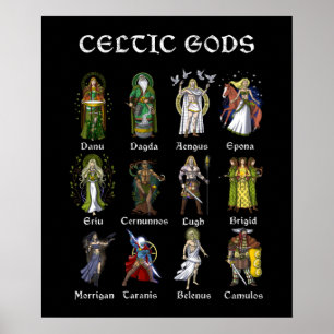 Poster Dieux de mythologie celtique nordique